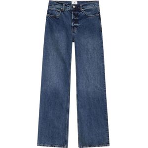 Anine Bing - Jeans - Blauw - Dames - Rechte Pijpen - Katoen
