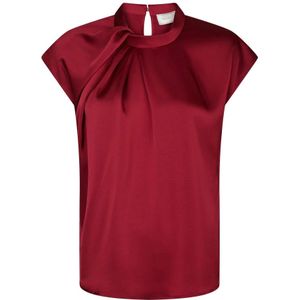 Neo Noir, Dames, Blouses & Shirts, Rood, Maat: M Satijn,
