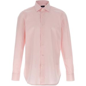 Finamore, Heren, Overhemden, Roze, Maat: 4XL Katoen,