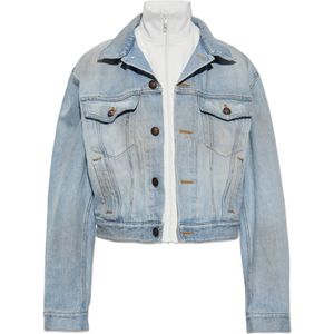 Balenciaga, Dames, Jassen, Blauw, Maat: M Katoen,