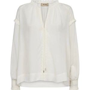 MOS Mosh, Dames, Blouses & Shirts, Beige, Maat: S Viscose,