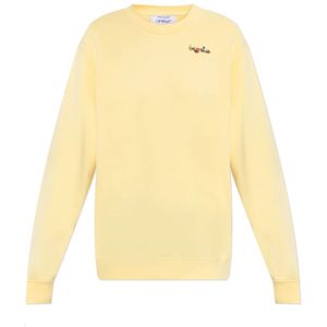 Off White, Dames, Sweatshirts & Hoodies, Geel, Maat: L Katoen,