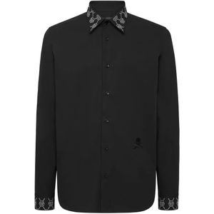 Philipp Plein, Heren, Overhemden, Zwart, Maat: M Katoen,
