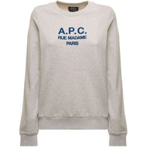 A.p.c., Dames, Sweatshirts & Hoodies, Grijs, Maat: XS Katoen,