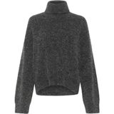 Gestuz - Alphagz Rollneck Noos - Gebreide Trui - Charcoal Melange - Mix van Alpaca, Wol, Polyester en Elastaan