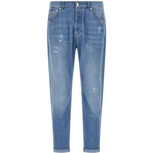 Brunello Cucinelli, Heren, Jeans, Blauw, Maat: S Katoen,