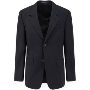 Balenciaga, Heren, Jassen, Zwart, Maat: L Wol,