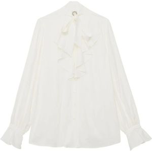Ines de la Fressange Paris, Dames, Blouses & Shirts, Wit, Maat: L Viscose,