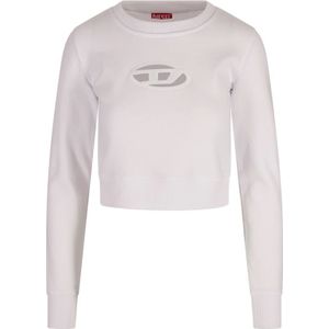 Diesel, Dames, Sweatshirts & Hoodies, Wit, Maat: M Katoen,