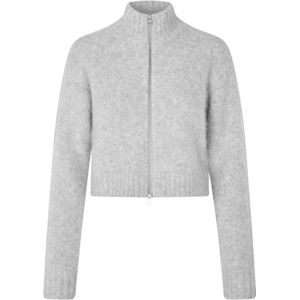 Samsøe Samsøe - Sajeanne - Fluffy Zip Cardigan - Grijs - Dames