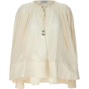 Lanvin, Dames, Blouses & Shirts, Wit, Maat: XS Poliester,
