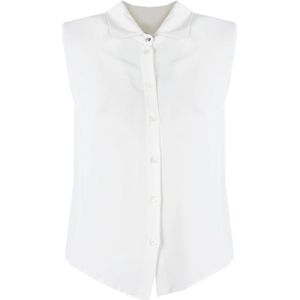 Patrizia Pepe, Dames, Blouses & Shirts, Wit, Maat: M Viscose,