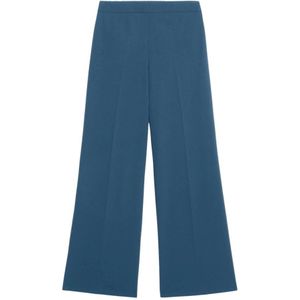 Oltre, Dames, Broeken, Blauw, Maat: S Poliester,