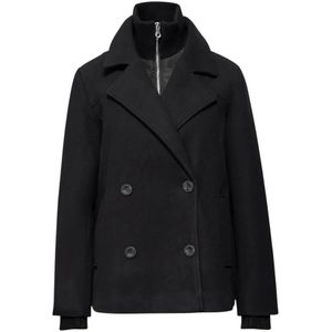 Street One - Caban Jkt w 101321 - Dubbelrij Jasje - Zwart - Dames