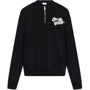 Off White, Heren, Sweatshirts & Hoodies, Zwart, Maat: S Katoen,