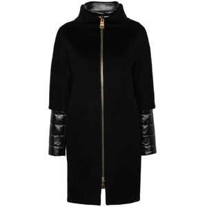 Herno, Dames, Mantels, Zwart, Maat: XS Wol,