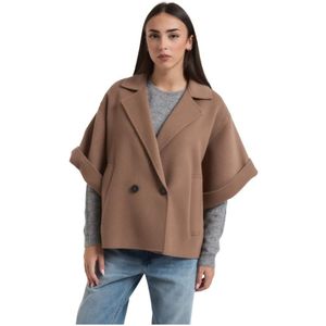 Weekend Max Mara, Dames, Jassen, Bruin, Maat: S Wol,
