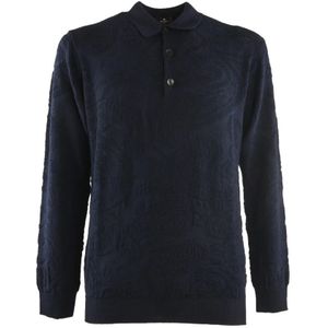 Etro, Heren, Tops, Blauw, Maat: M Wol,