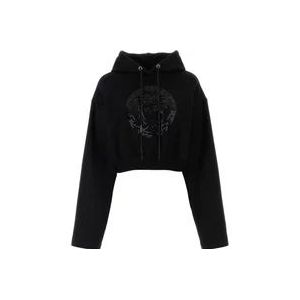Versace Zwarte katoenen sweatshirt , Black , Dames , Maat: S
