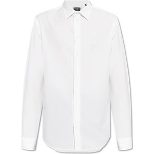 Emporio Armani, Heren, Overhemden, Wit, Maat: S Wol,
