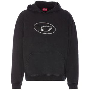 Diesel, Heren, Sweatshirts & Hoodies, Zwart, Maat: S Katoen,