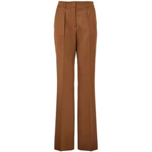 Max Mara, Dames, Broeken, Bruin, Maat: XS Wol,