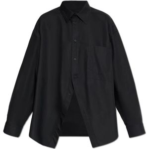 Balenciaga, Dames, Blouses & Shirts, Zwart, Maat: M Katoen,