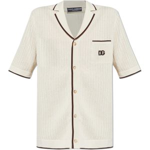 Dolce & Gabbana, Heren, Overhemden, Beige, Maat: S Katoen,