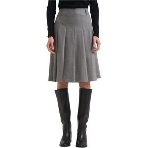 Max Mara Studio, Dames, Rokken, Grijs, Maat: XS Wol,
