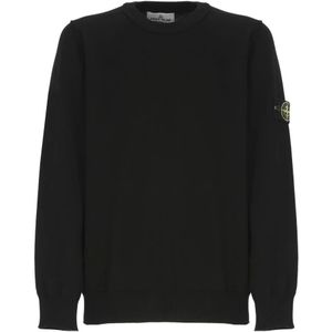 Stone Island, Heren, Truien, Zwart, Maat: S Katoen,