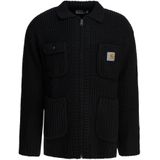 Carhartt Wip, Heren, Truien, Zwart, Maat: M Wol,