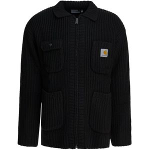 Carhartt Wip, Heren, Truien, Zwart, Maat: M Wol,