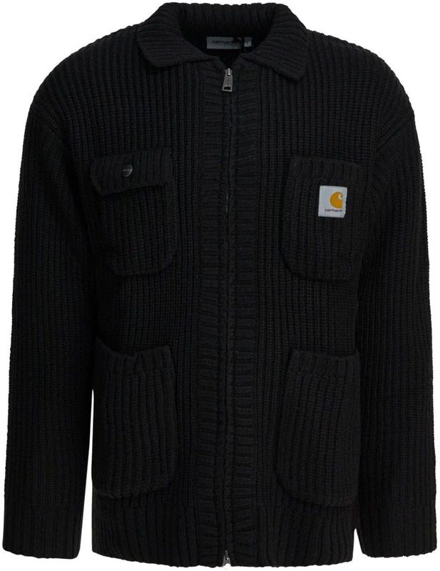 Carhartt Wip, Heren, Truien, Zwart, Maat: M Wol,