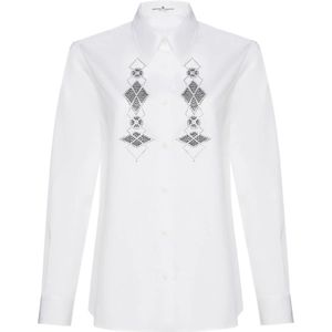 Ermanno Scervino, Dames, Blouses & Shirts, Wit, Maat: M Katoen,