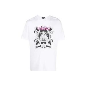 Versace Barok Stijl Grafisch Print T-Shirt , White , Heren , Maat: XL