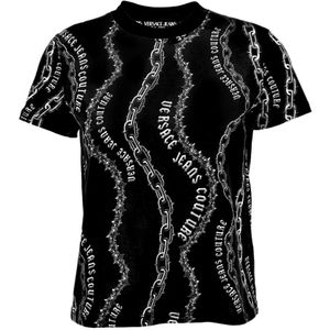 Versace Jeans Couture - Chain Print Tee - T-shirt - Zwart - 100% Katoen
