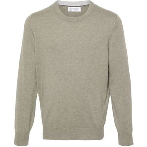 Brunello Cucinelli, Heren, Truien, Groen, Maat: L Kasjmier,