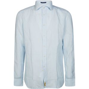 B.D Baggies, Heren, Overhemden, Blauw, Maat: L Linnen,