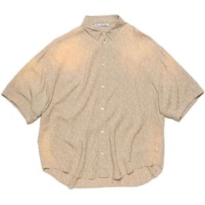 Acne Studios, Heren, Overhemden, Beige, Maat: XS Zijde,