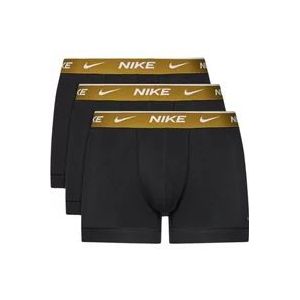Nike Zwarte Boxershorts met Gouden Elastische Tailleband en Logo , Black , Heren , Maat: S