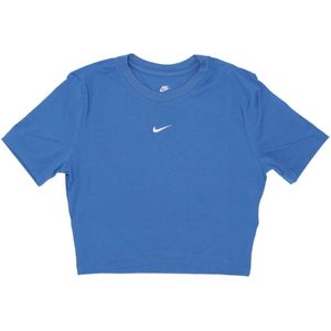 Nike, Dames, Overhemden, Blauw, Maat: L Modal,