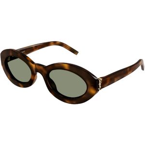 Saint Laurent - Elegante Ovale Zonnebril - Bruin - Acetaat - 100% UVA- en UVB-bescherming