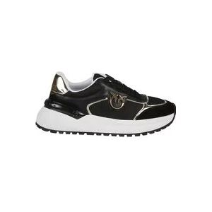 Pinko DV5 Zwart/Platina/Wit Gem 01 Sneakers , Black , Dames , Maat: 37 EU
