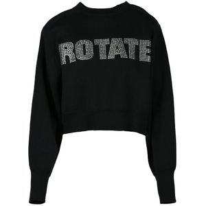 Rotate Birger Christensen, Dames, Sweatshirts & Hoodies, Zwart, Maat: 2XL Katoen,