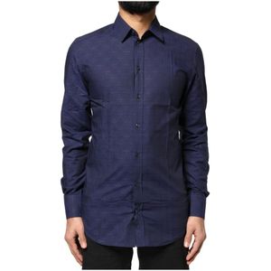 Dolce & Gabbana - Overhemden - Blauw - Katoen