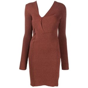 Bottega Veneta, Dames, Jurken, Bruin, Maat: XS Zijde,