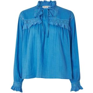 Lollys Laundry, Dames, Blouses & Shirts, Blauw, Maat: XS Viscose,
