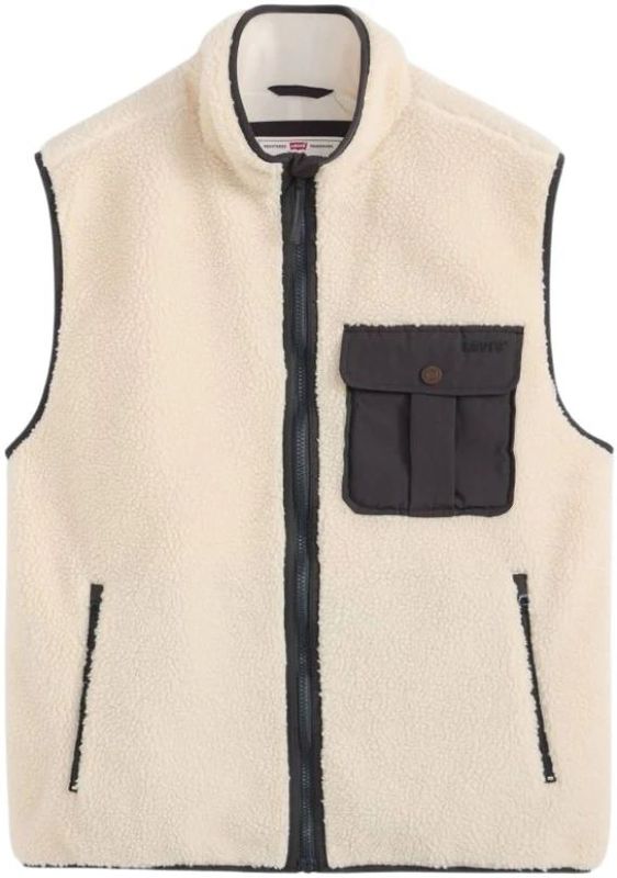 Levi's - JOONIE SHERPA VEST - Fleece Jack - Beige - Heren