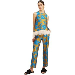 La DoubleJ, Dames, Broeken, Blauw, Maat: M Zijde,