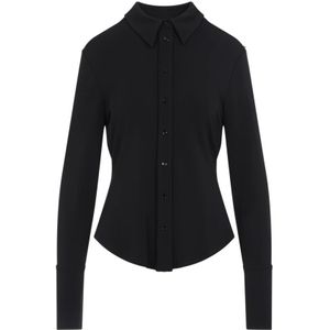 Sportmax, Dames, Blouses & Shirts, Zwart, Maat: M Jersey,